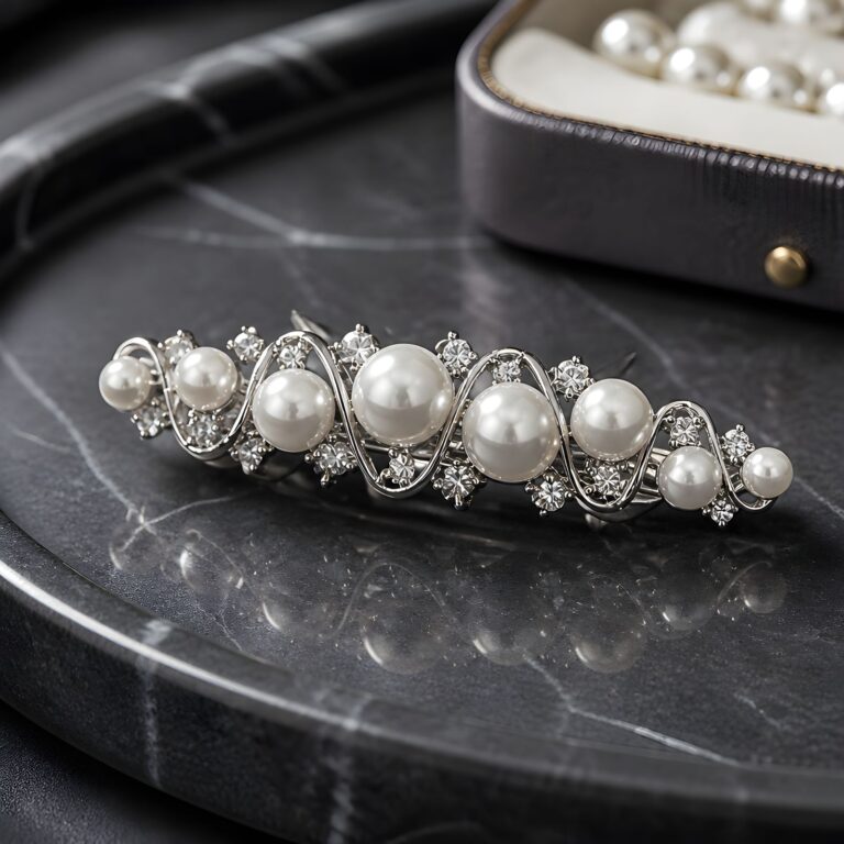 Imported Antitarnish Loreen Pearl Wave Centre Clip