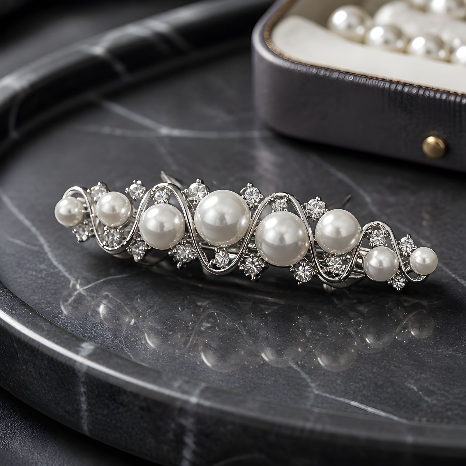 Imported Antitarnish Loreen Pearl Wave Centre Clip