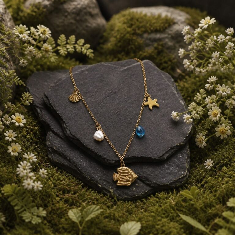 Antitarnish Chain With Tropical Fish Charms Pendant