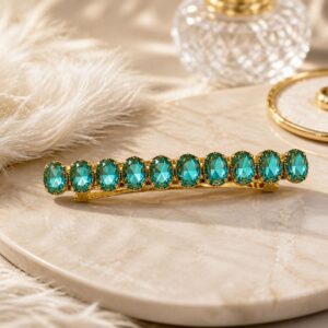 Handmade Teal Dew Centre Clip