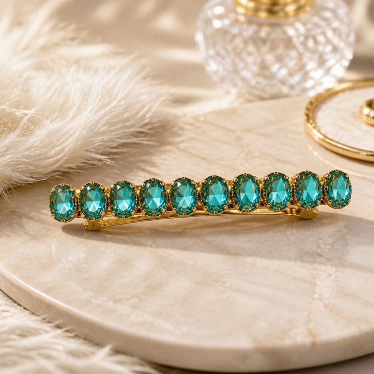 Handmade Teal Dew Centre Clip