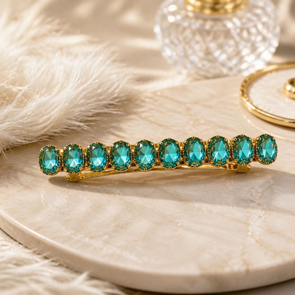 Handmade Teal Dew Centre Clip