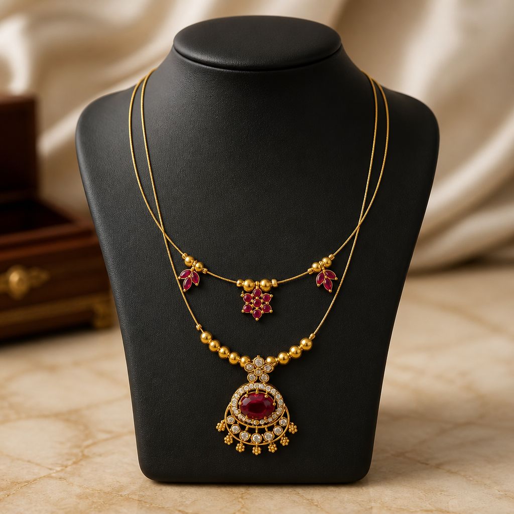Handmade Ruby Royale Invisible Chain