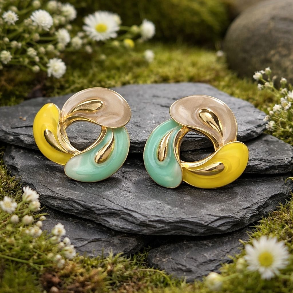 Antitarnish Twist of Sunshine Stud Earrings