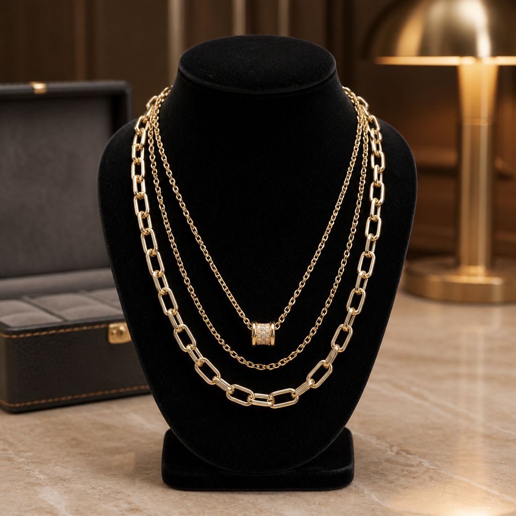 Antitarnish Minimal Luxe Layered Chain
