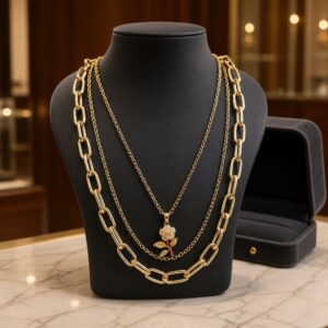 Antitarnish Vintage Rose Layered Chain