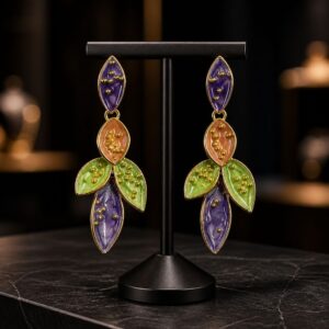 Antitarnish Botanical Cluster Drop Earrings