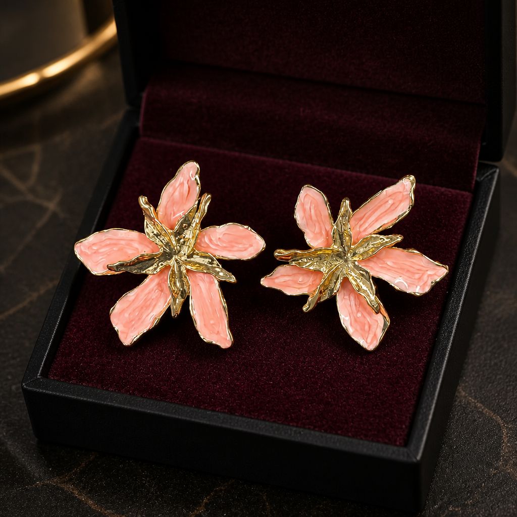 Antitarnish Coral Bloom Stud Earrings
