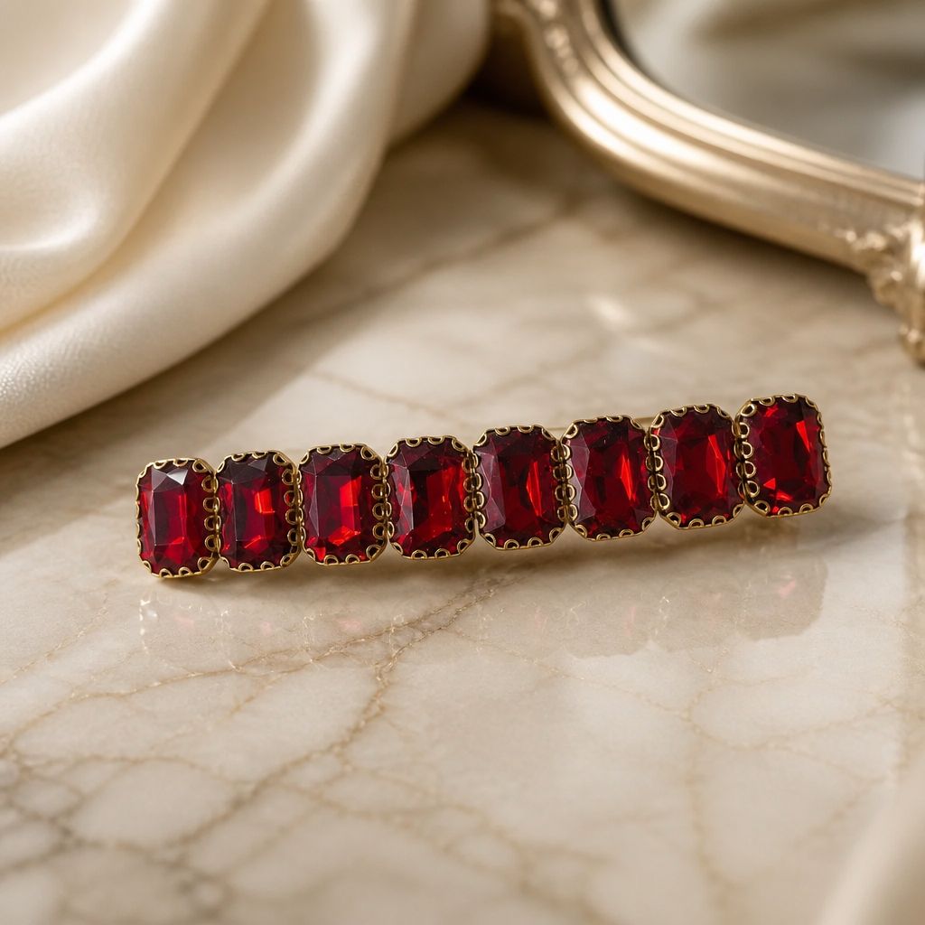 Handmade Royal Red Centre Clip