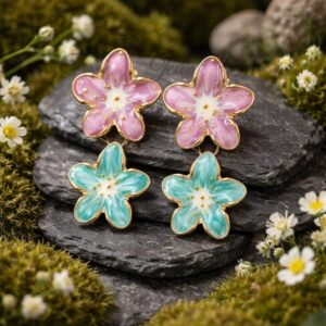 Antitarnish Twin Bloom Drop Earrings