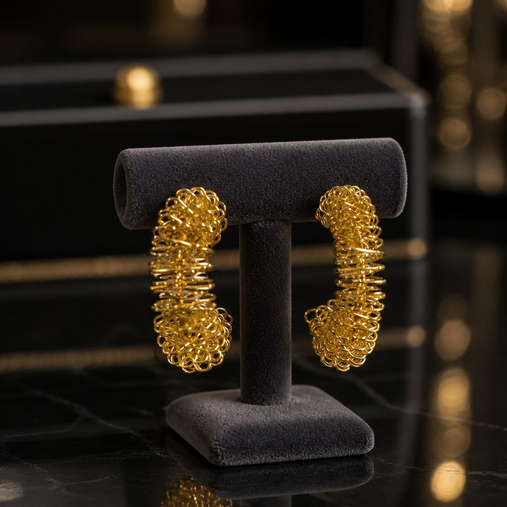 Antitarnish Gold Wire Mesh Cocktail Hoops