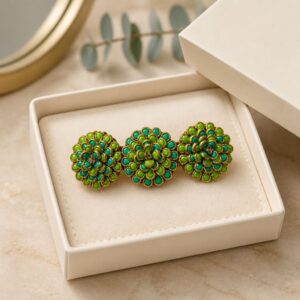 Handmade Kundan Bloom Centre Clip