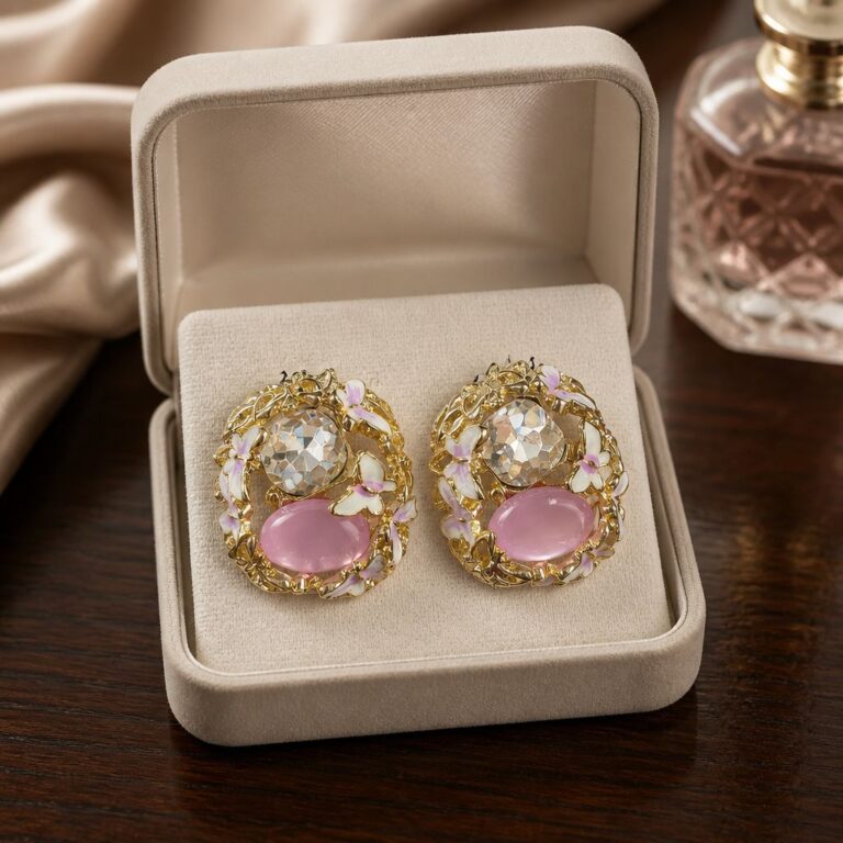 Antitarnish Vintage Enamel Butterfly Stud Earrings
