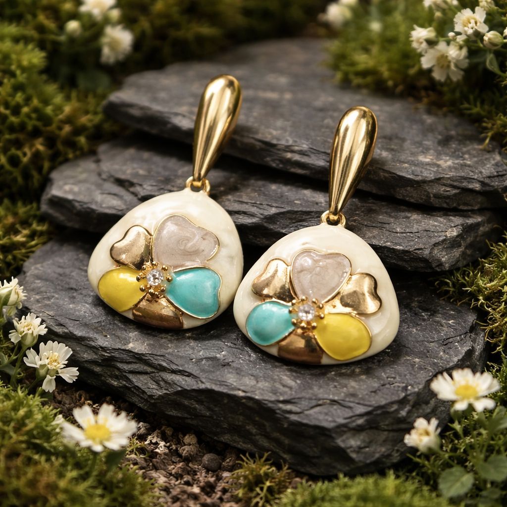 Antitarnish Garden Bloom Teardrop Earrings