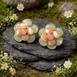 Antitarnish Pastel Bloom Cluster Stud Earrings