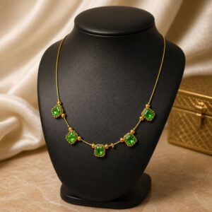 Handmade Royal Green Station Invisible Chain