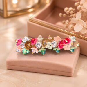 Floral Multicolour Crystal Centre Hair Clip