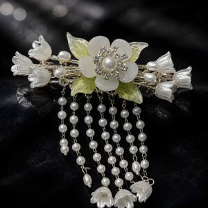 Imported Antitarnish Seoul Lily Bloom Tassel Centre Clip