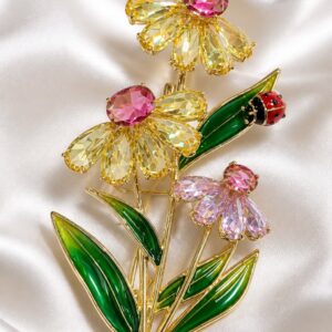 Antitarnish Stone Garden Bouquet Brooch