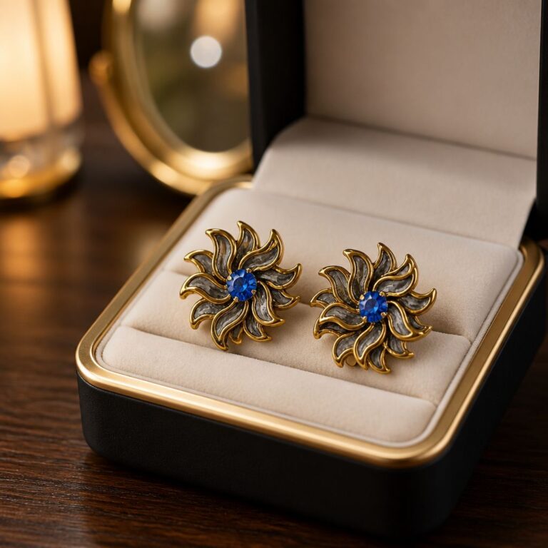 Handmade Midnight Swirl Earrings