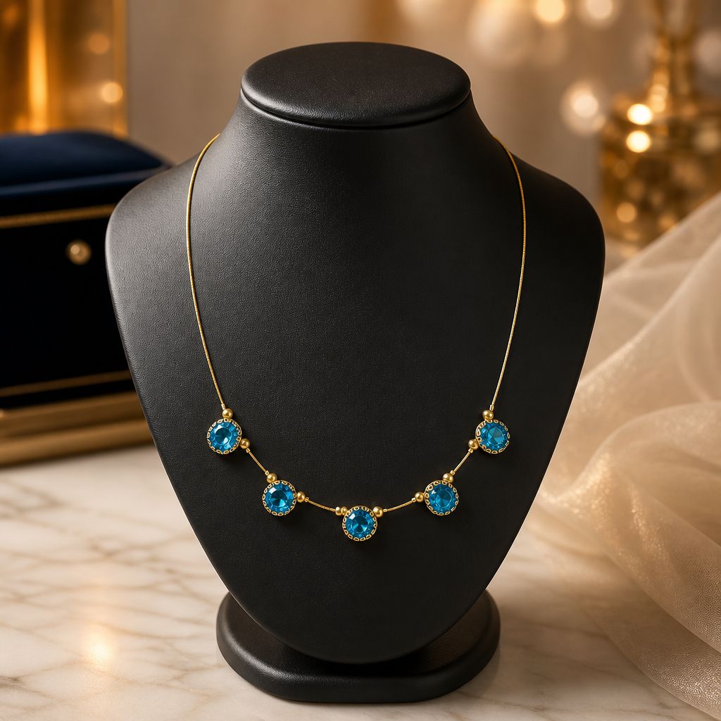 Handmade Ocean Oval Invisible Chain