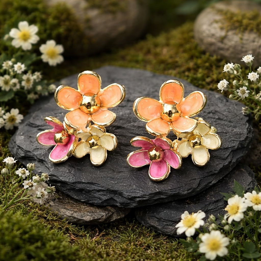 Antitarnish Meadow Bloom Cluster Studs