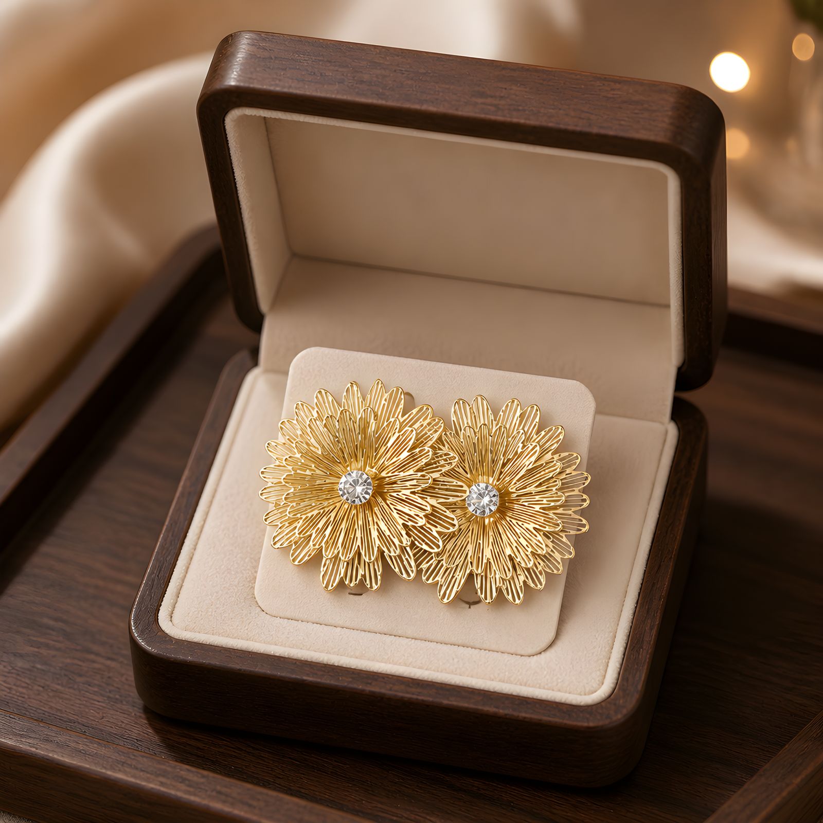 Anti-Tarnish Lightweight Golden Daisy Stud Earrings