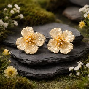 Antitarnish Flower Stud Earrings