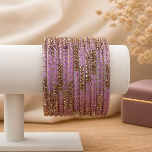 Lavender Heart Drop Bangles