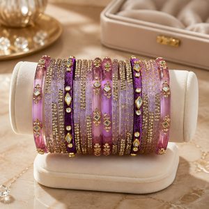 Lavender Silk Thread Bangles Combo