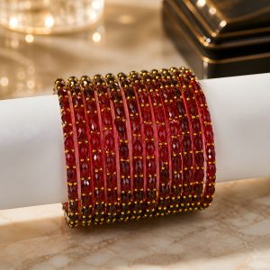 Maroon Rain Drop Bangles