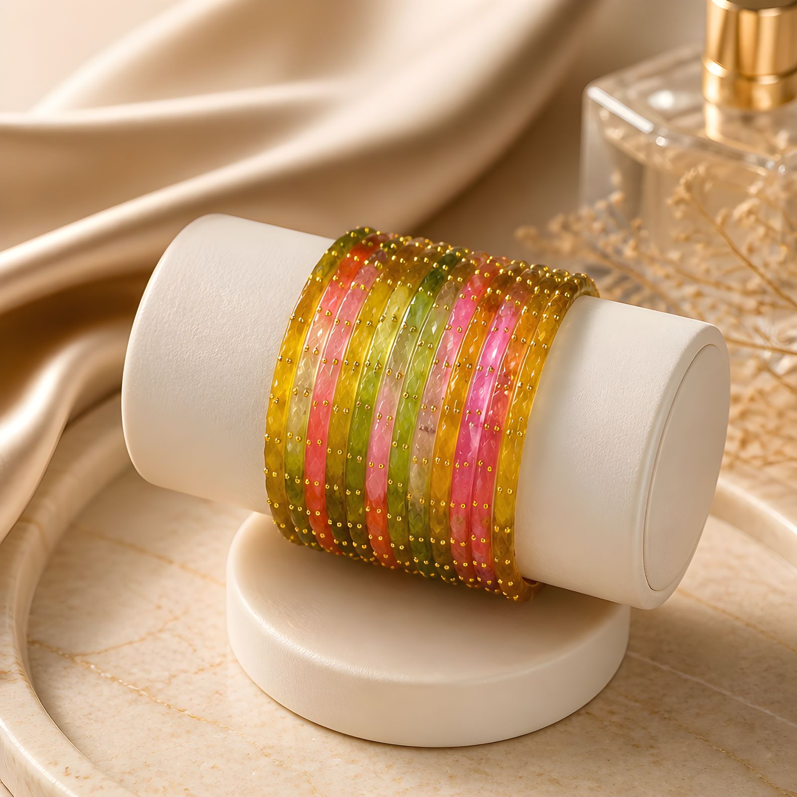 Multi Colour Rain Drop Bangles (Light)