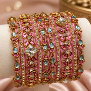 Handmade Silk Thread Bangles - Baby Pink (10 Bangles)
