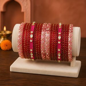 Red Silk Thread Bangles Combo
