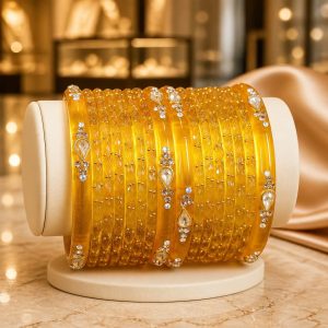 Yellow Glass Bangles
