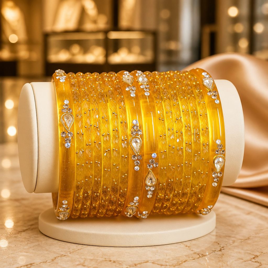 Yellow Glass Bangles