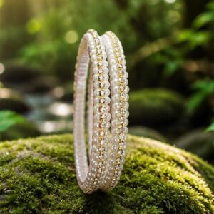 Handmade Silk Thread Pearl & Stone Bangles