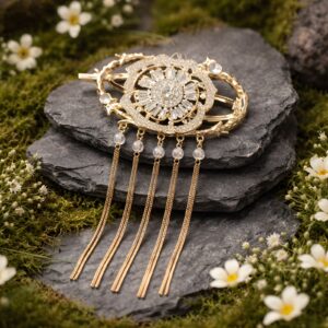Antitarnish Mandala Tassel Hair Clutch