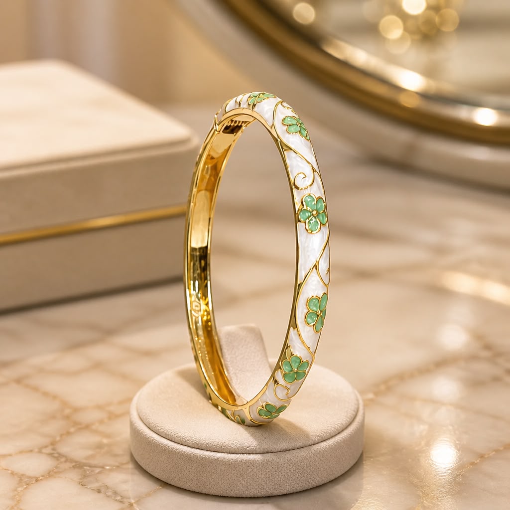 Antitarnish Ivory Garden Meenakari Bracelet