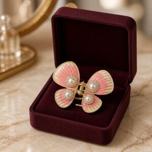 Antitarnish Butterfly Pearl Hair Clutch