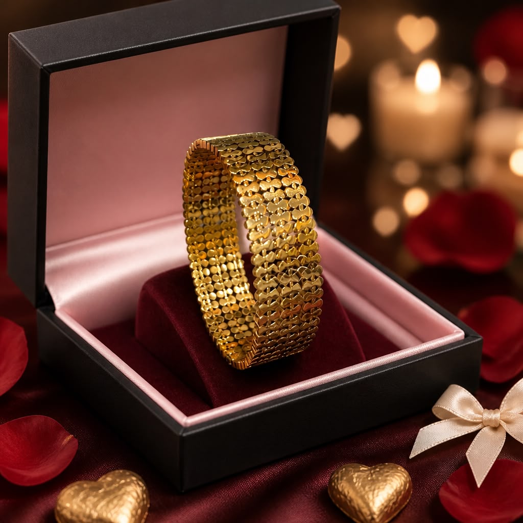 Antitarnish Royal Mesh Gold Stainless Steel Bracelet