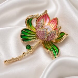 Antitarnish Lotus Pearl Blossom Brooch