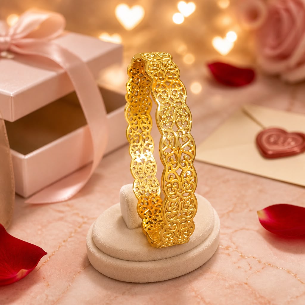 Antitarnish Golden Lace Filigree Stainless Steel Bracelet