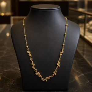 Antitarnish Gold Leaf Vine Stainless Steel Necklace