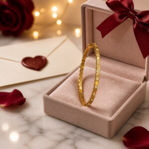 Antitarnish Gold Faceted Stone Stainless Steel Bracelet
