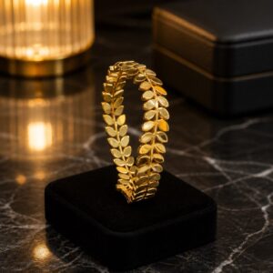 Antitarnish Golden Laurel Leaf Stainless Steel Bracelet