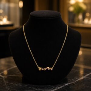 Antitarnish Gold Multi-Heart Station Necklace