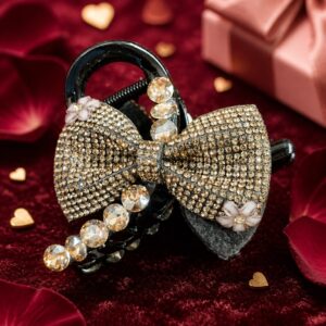 Antitarnish Stone Bow Hair Clutch
