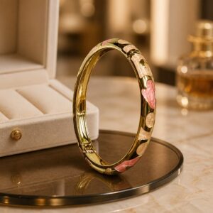 Antitarnish Rosé Marble Meenakari Bracelet