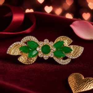 Antitarnish Emerald Floral Hair Clip